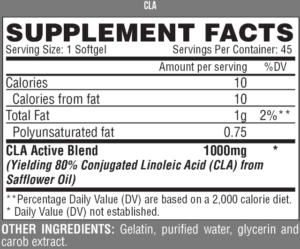 شكل ملصق التغذية لمنتج lipo 6 cla