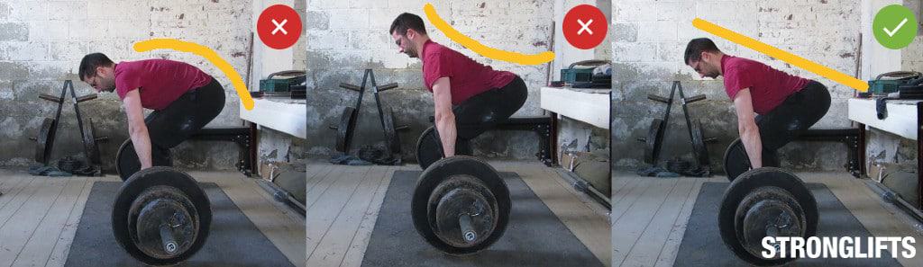 وضع الظهر في تمرين الظهر “الديدلفيت deadlift”