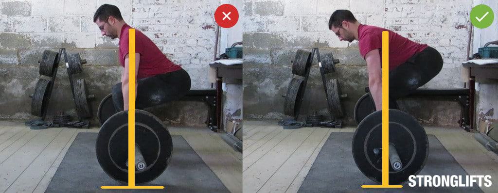 وضع الكتف في تمرين الديدلفيت deadlift