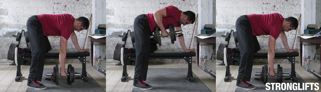 تمرين ظهر سحب بالدامبل Dumbell row