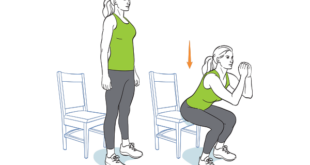 جدول تمارين السكوات لتكبير المؤخرة Sit-to-stand squat تمرين السكوات بالجلوس على الكرسي